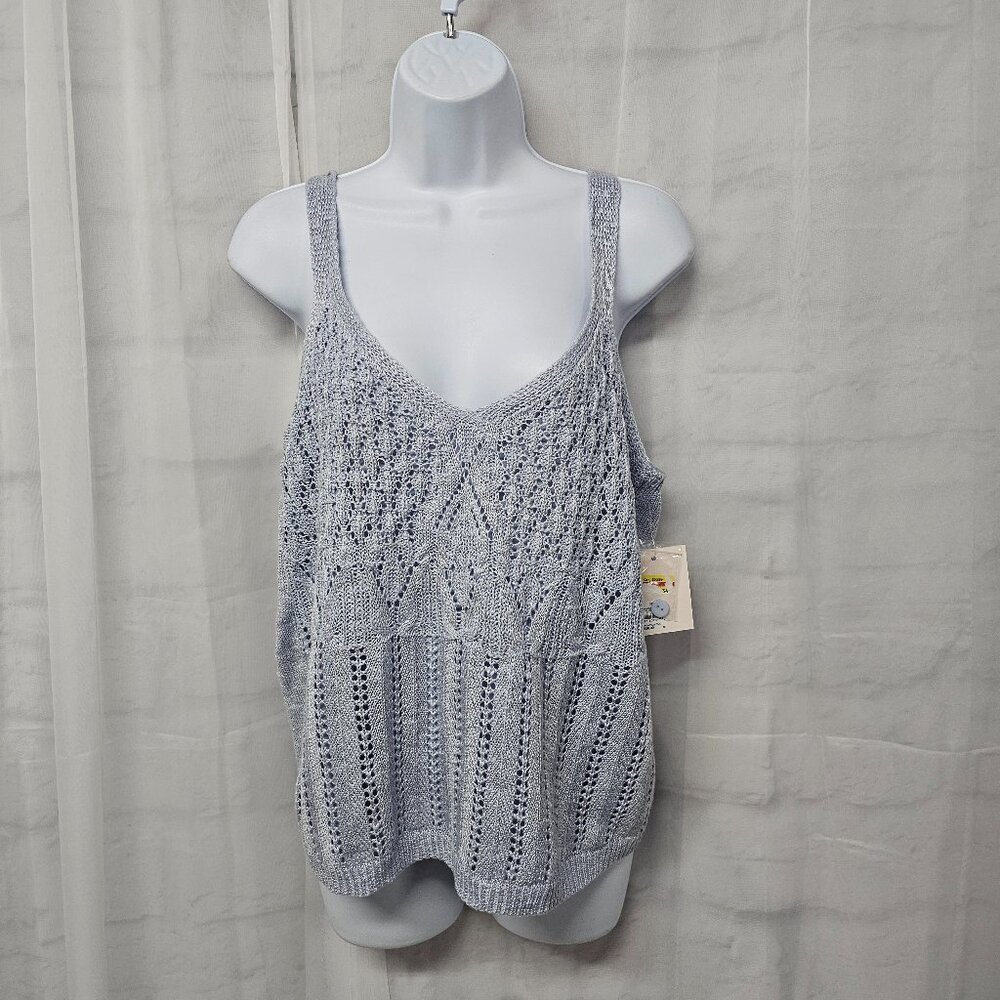 Lauren Conrad Tank Purple Crochet Knit Boho Fairy Whimsigoth Festival L NWT